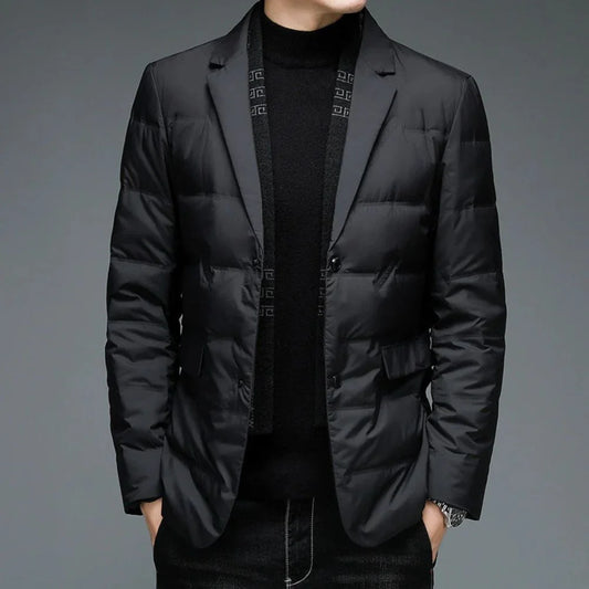 Adrien - Quilted Men's Suit Jacket with Detachable Scarf