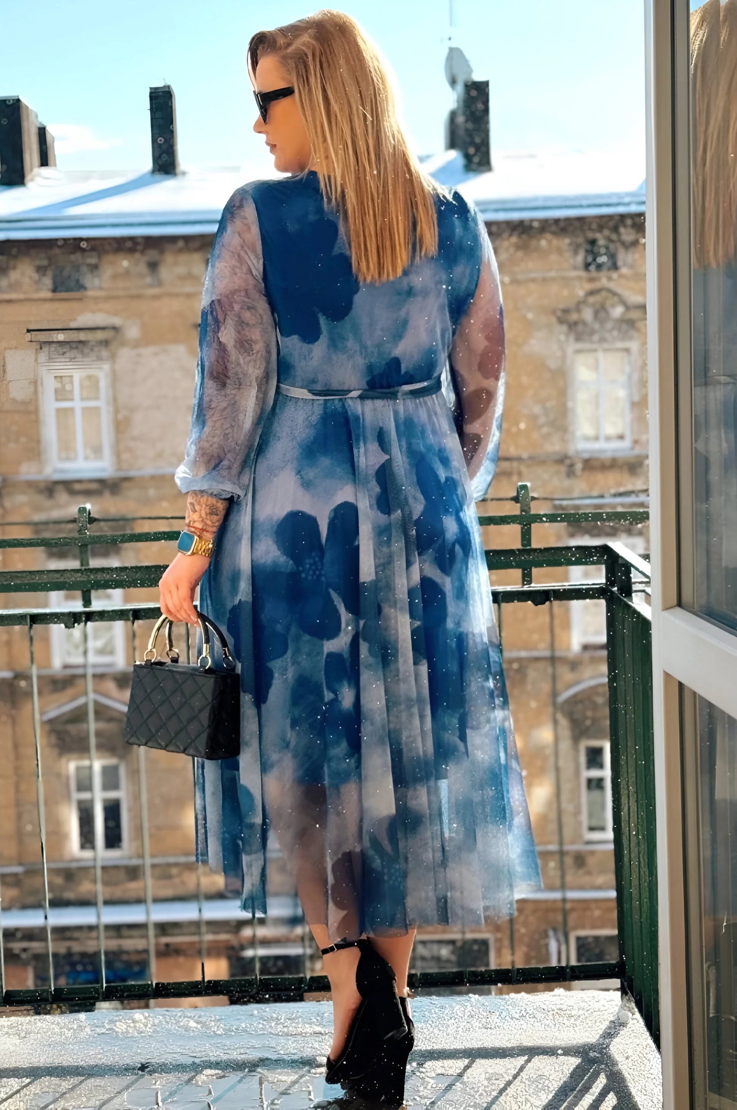 Clémence Sheer Midi Dress