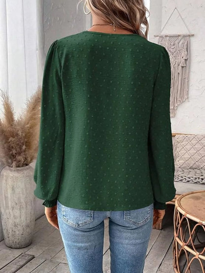 Ninon - Elegant V-Neck Lace Blouse for Women
