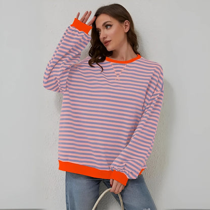 Jorunn – Oversized Sweatshirt with Stripes for Casual Comfort
