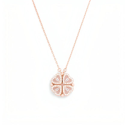 Celesta Clover Heart Pendant Necklace