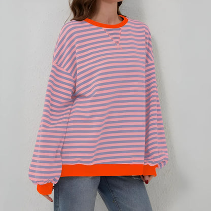 Jorunn – Oversized Sweatshirt with Stripes for Casual Comfort