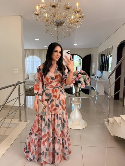 CLAUDIA | Floral Maxi Dress with Comfortable Fit for Elegant Days