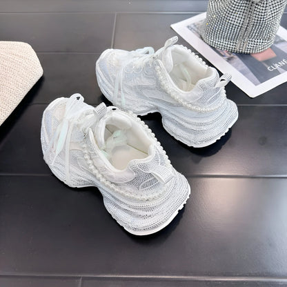 Alice - Crystal Embellished Mesh Sneakers