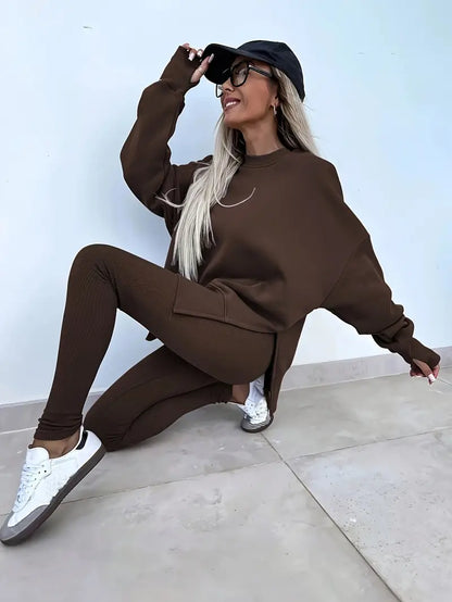 Niezabudka - Women's Casual Sweatshirt & Leggings Set