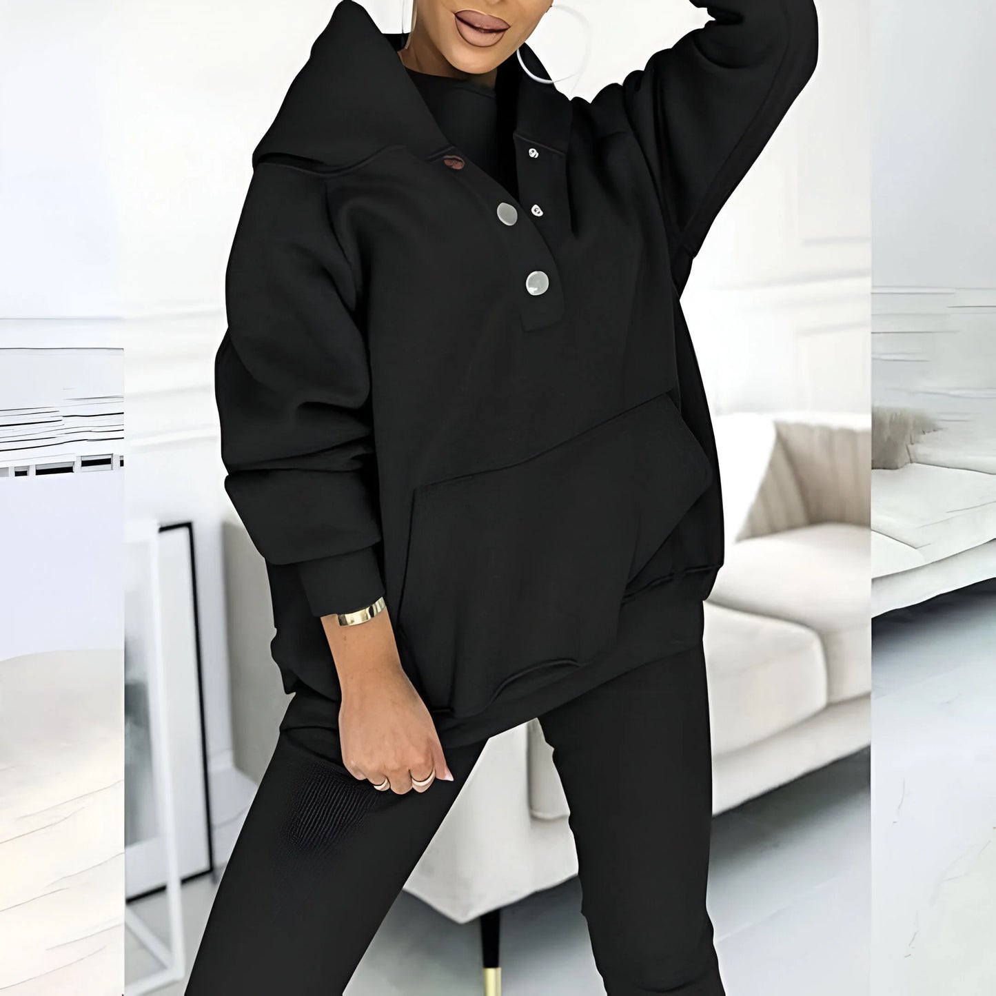 Elara – Casual & Comfortable Three-Piece Sweatshirt Set
