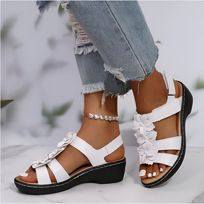 AGATHA - RETRO CHARM AND ORTHOPEDIC SUPPORT WEDGE SANDALS