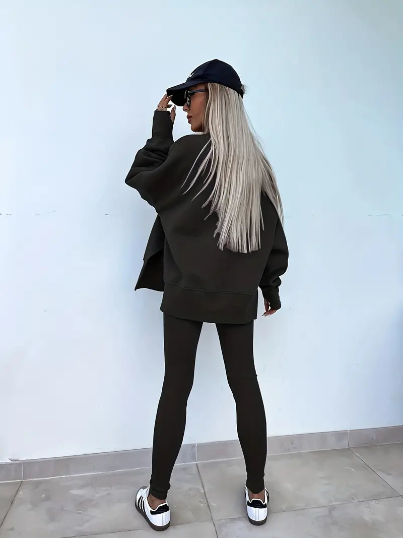 Niezabudka - Women's Casual Sweatshirt & Leggings Set