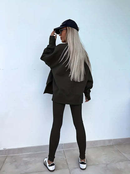 Niezabudka - Women's Casual Sweatshirt & Leggings Set