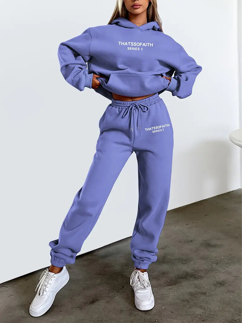 Daromira - Hoodie and Jogger Pants Set with Print