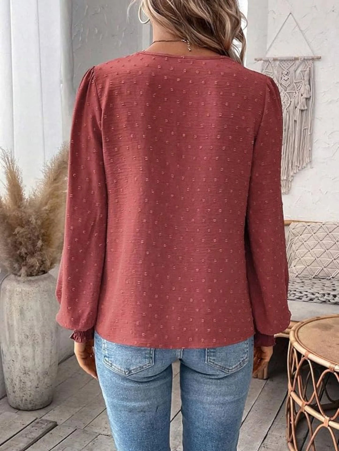 Ninon - Elegant V-Neck Lace Blouse for Women