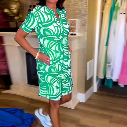 Maëlle – Abstract V-Neck Summer Dress