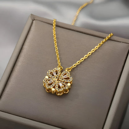 Celesta Clover Heart Pendant Necklace