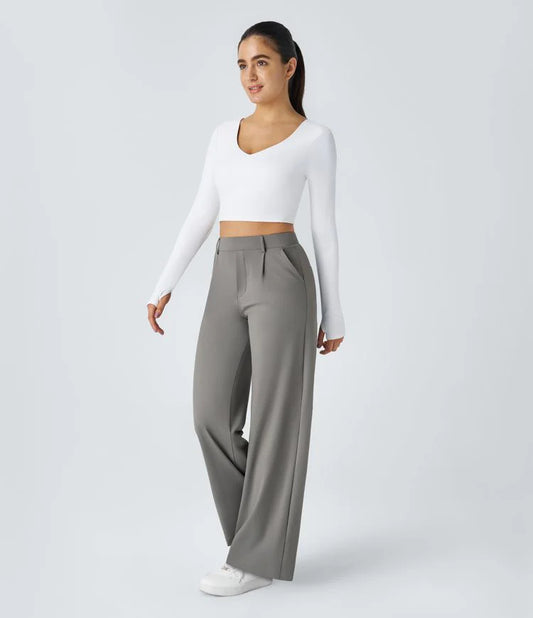 Aela – Sleek High Waist Wide Leg Trousers