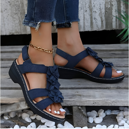 AGATHA - RETRO CHARM AND ORTHOPEDIC SUPPORT WEDGE SANDALS