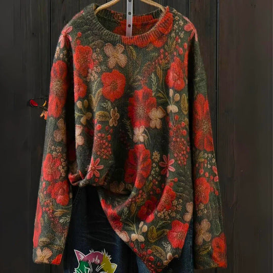 Jette – Colorful Floral Women's Sweater