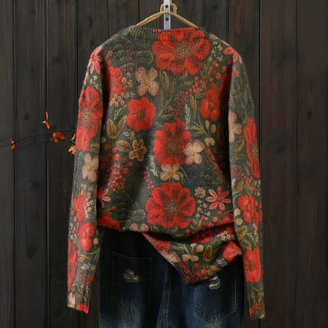 Jette – Colorful Floral Women's Sweater