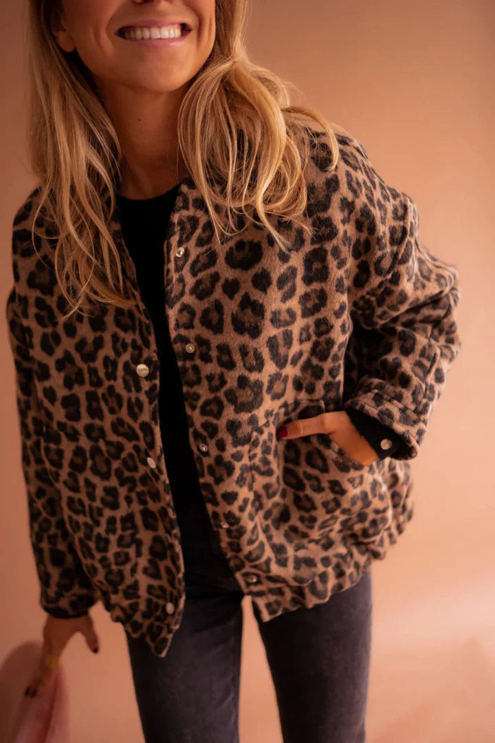 Aliza - Leopard Bomber Jacket