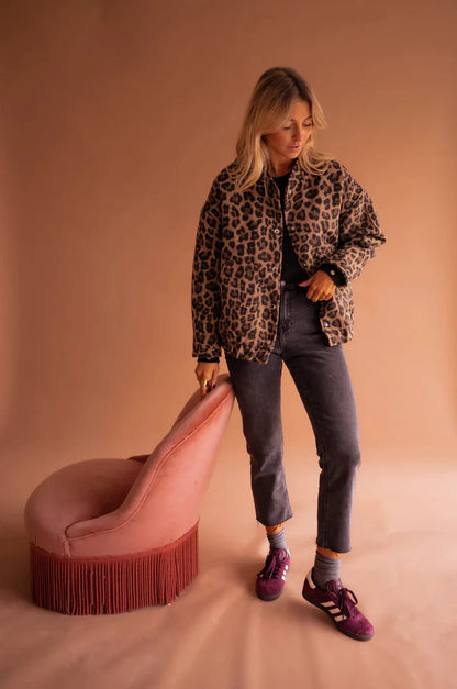 Aliza - Leopard Bomber Jacket