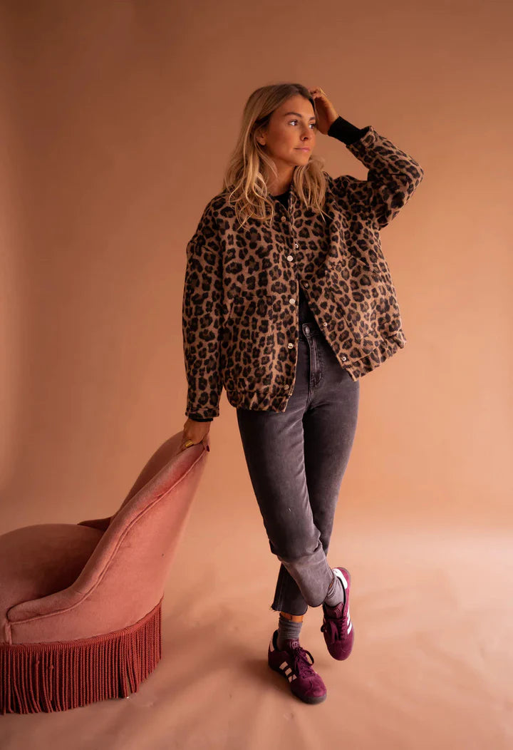 Aliza - Leopard Bomber Jacket