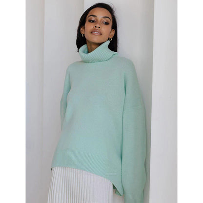 Bjørgulf - Women's Loose Sweater with Turtleneck for Winter