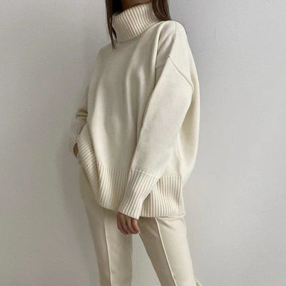 Bjørgulf - Women's Loose Sweater with Turtleneck for Winter