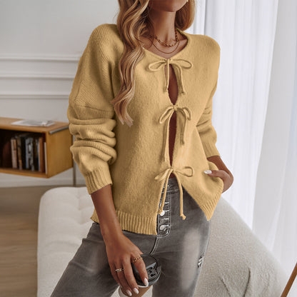 Svetlana - Front Tie Cardigan Sweater
