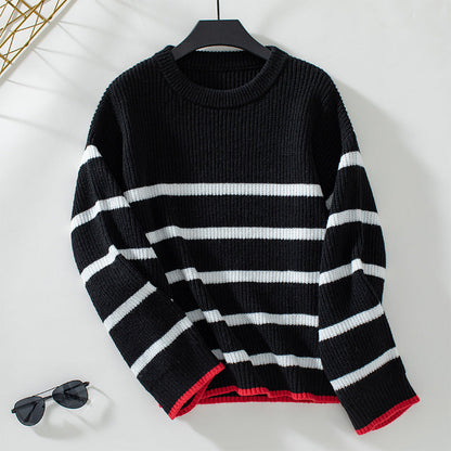 Mierdeva - Cozy Knit Sweater with Round Neck