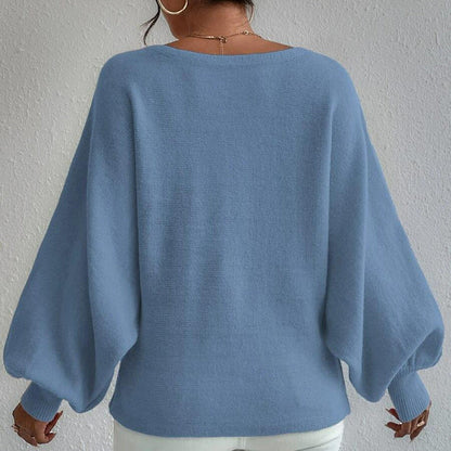 Svanhild – Women's Loose Sweater with Lantern Sleeves