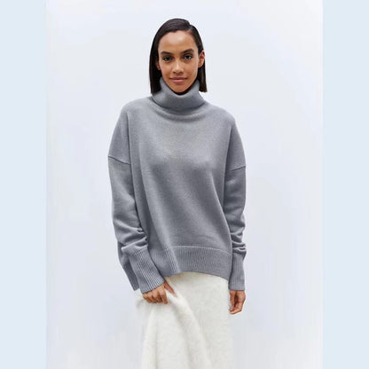 Bjørgulf - Women's Loose Sweater with Turtleneck for Winter
