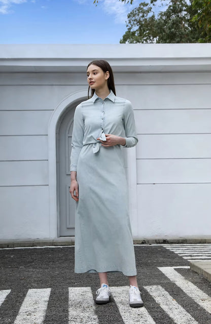 Mia - Lightweight Denim Wrap Blouse & Slip Dress