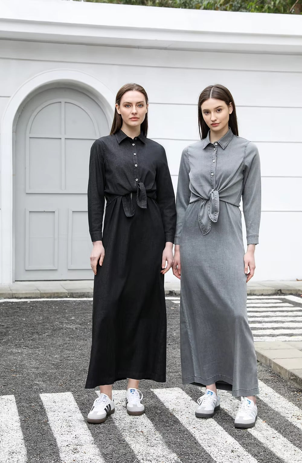 Mia - Lightweight Denim Wrap Blouse & Slip Dress