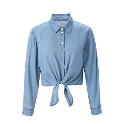 Mia - Lightweight Denim Wrap Blouse & Slip Dress