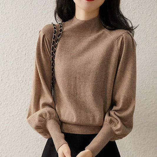 Megara – Women's Long Sleeve Sweater with a Turtleneck