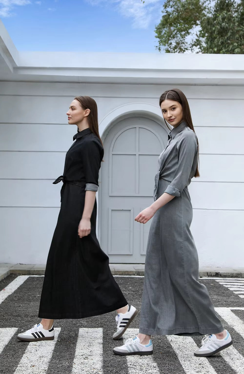 Mia - Lightweight Denim Wrap Blouse & Slip Dress