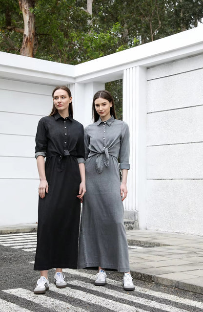 Mia - Lightweight Denim Wrap Blouse & Slip Dress