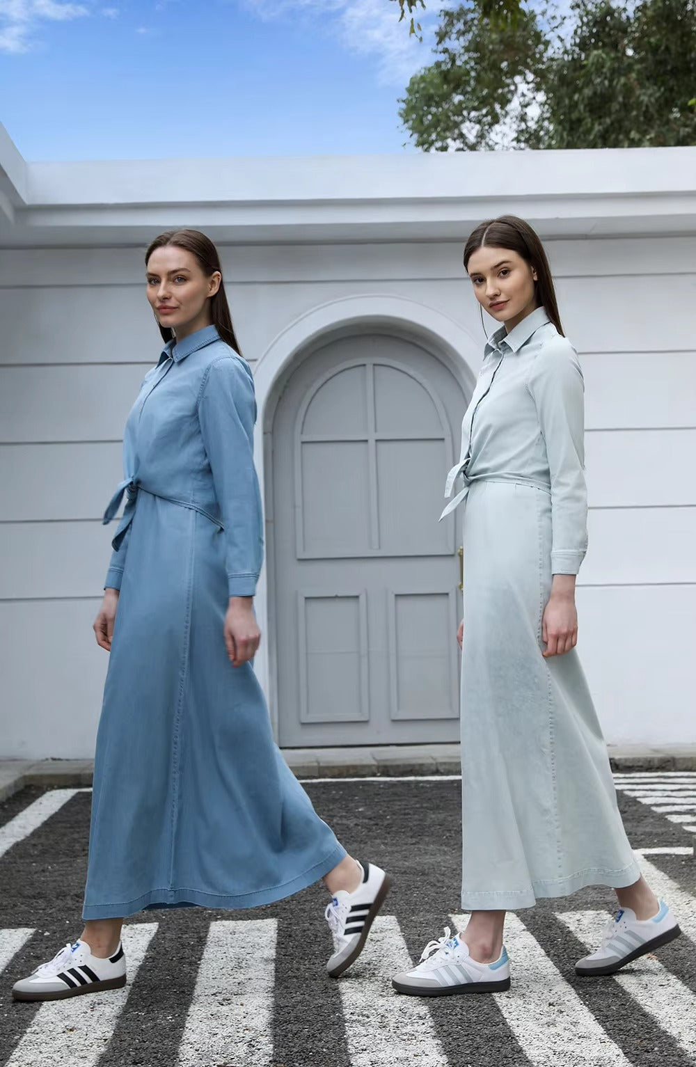 Mia - Lightweight Denim Wrap Blouse & Slip Dress