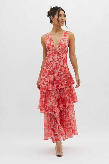 Tiered Ruffle Maxi Dress | Floral | Light and Flowy