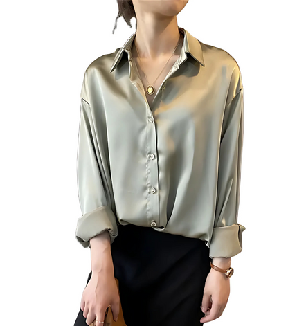 Amory - Elegant Silk Satin Blouse