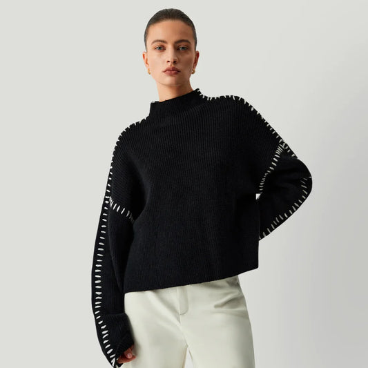 Maren – Loose Pullover with High Neck