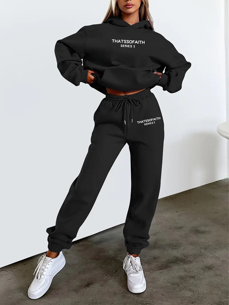 Daromira - Hoodie and Jogger Pants Set with Print