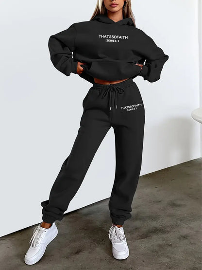 Daromira - Hoodie and Jogger Pants Set with Print