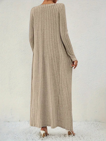 Swietlana - Ribbed Solid Three-Piece Set with Top and Cardigan