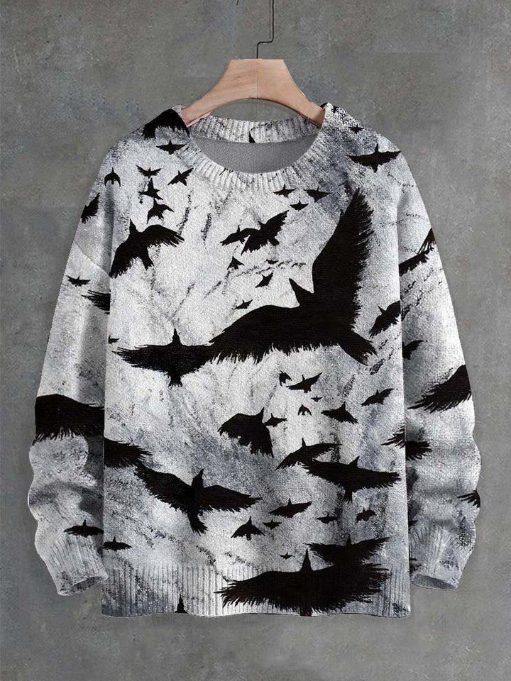 Raven Flight Knit Sweater – Unisex Casual Comfort