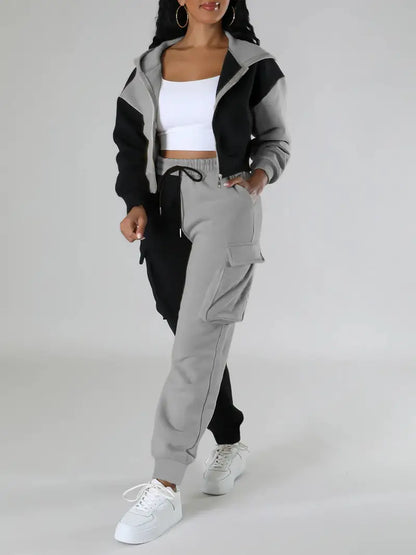 Włodzimira - Color Block Casual Two-Piece Set