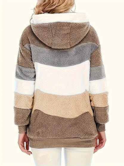 Elina - Color Block Teddy Jacket