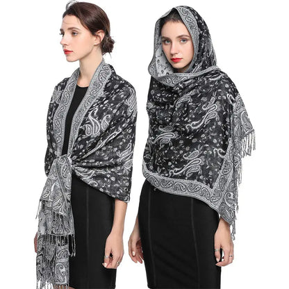 Luna-2025 Embroidered Cashmere Pashmina Shawl – Warm, Stylish & Elegant