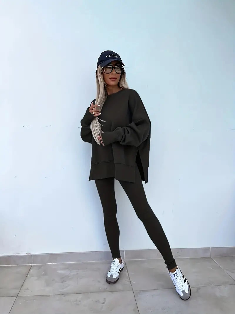 Niezabudka - Women's Casual Sweatshirt & Leggings Set