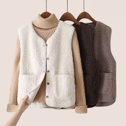 Cosette – Soft Fleece Button-Up Vest