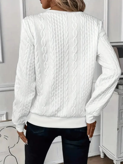 Sabine – Chic Cable Knit Zip-Up Sweater